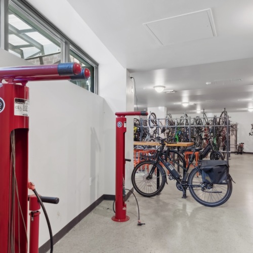 Secure bike storage room at Eleanor in Seattle