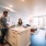 Modern kitchen island at Eleanor Apartments in Seattle