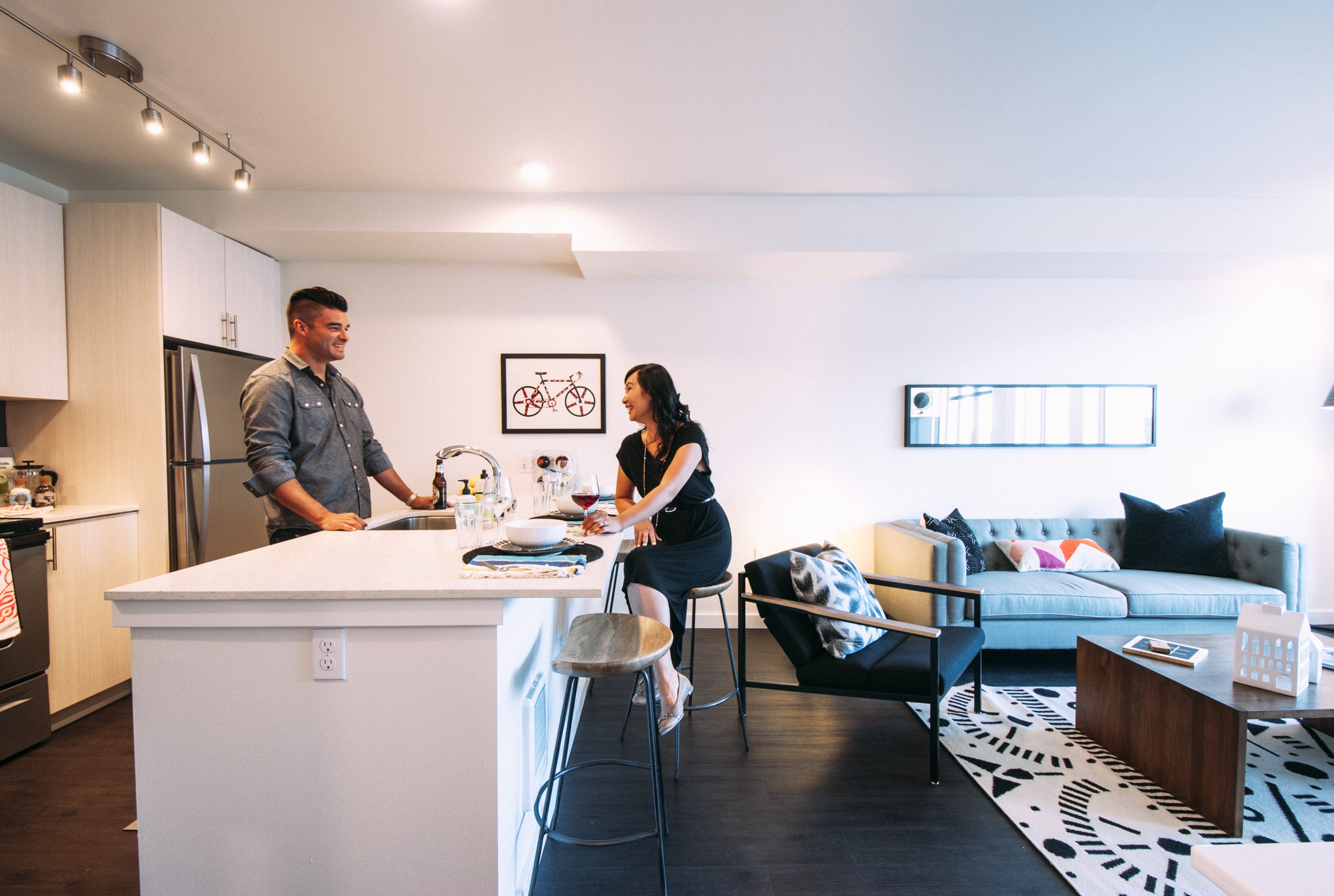 Cook, Create, And Entertain In Style Contemporary kitchen design with stainless steel appliances at Eleanor in Seattle