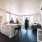 Modern kitchen island at Eleanor Apartments in Seattle